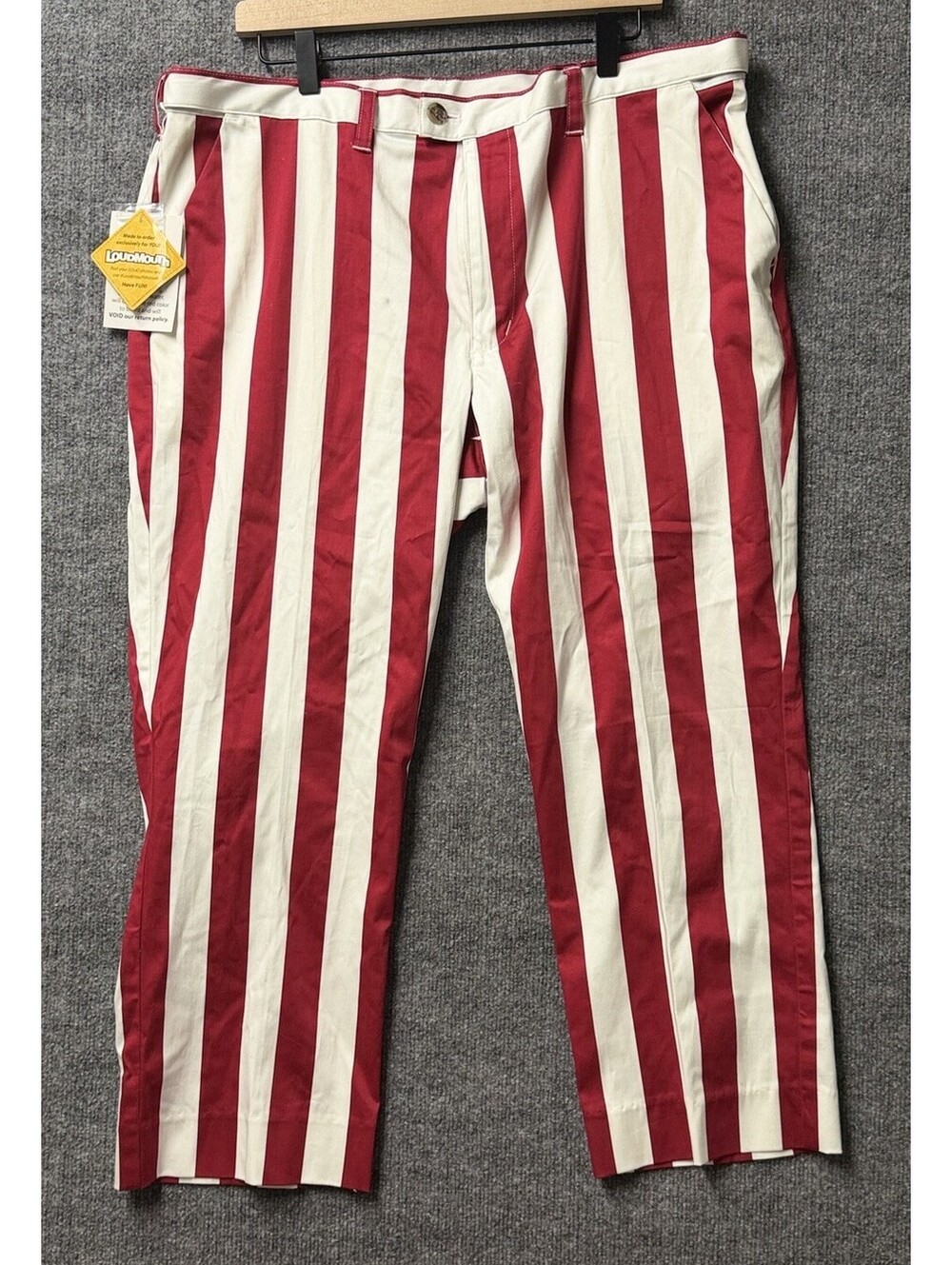 Loudmouth Golf Pants Men’s 40x31 Red White Striped Stretch Chino NWT